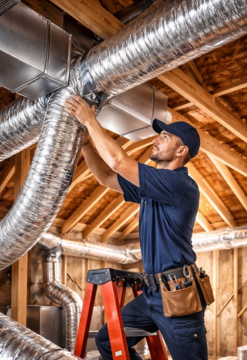 Professional air duct cleaning technician Dallas Texas