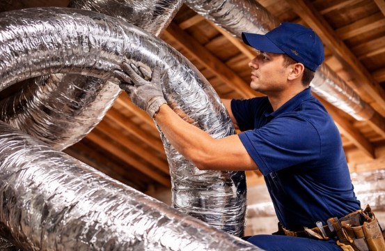 Air duct cleaning inside residential HVAC system DFW